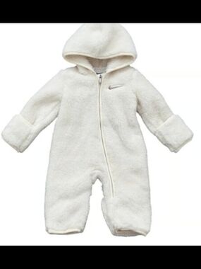 Nike Cream Fleece Hooded Baby One-Piece Romper